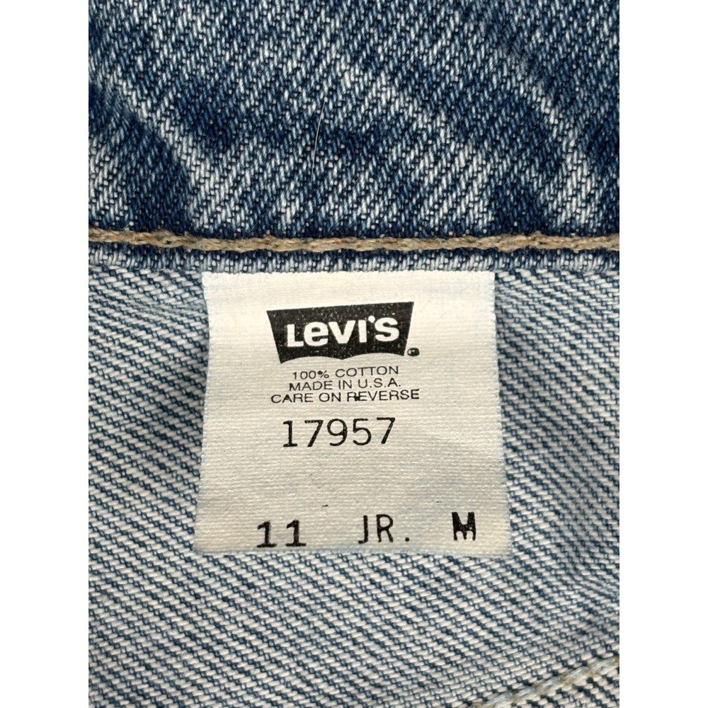 Vintage Levi's USA Y2K Reworked Flare Jeans Peace Sign Patchwork Boho Juniors 11 - Picture 3 of 14
